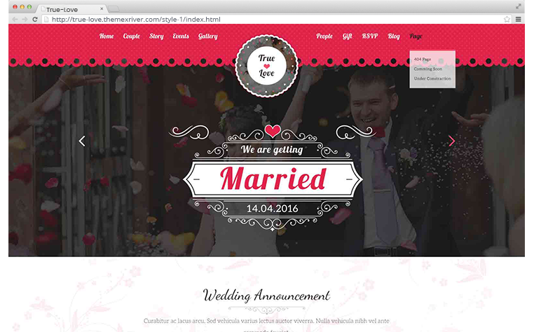 婚礼Bootstrap网页模板UI_304_511