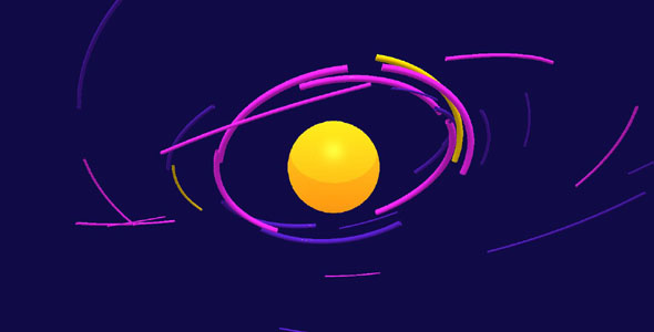 Canvas彩带环绕球体HTML5动画