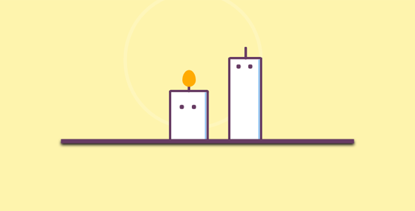 纯CSS3卡通蜡烛动画特效