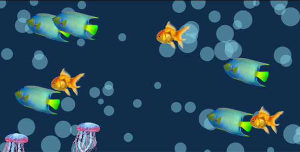 SVG海底小鱼泡泡动画HTML5代码