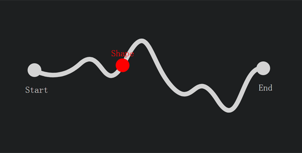 小球弯曲行驶轨迹SVG动画