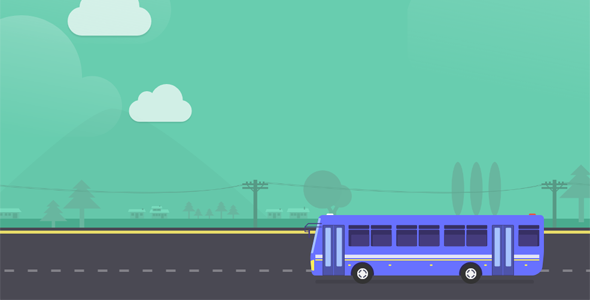 svg公交车在城市行驶视差动画parallax.js