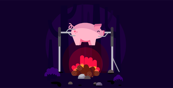 CSS3柴火烤乳猪动画