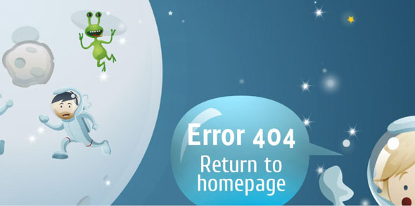 创意月球动画404错误页面HTML