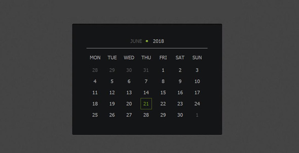jQuery当月日期选择日历插件