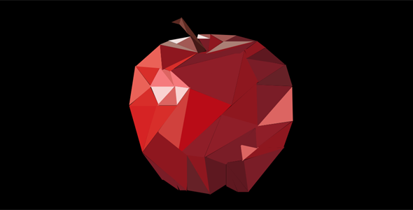纯css3多边形红苹果
