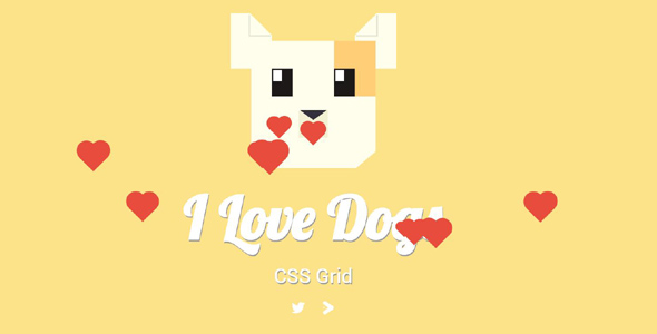 svg+js狗狗的爱情爱心动画