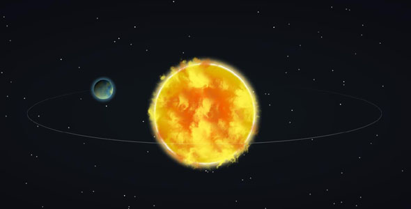 html5地球围着太阳转canvas动画