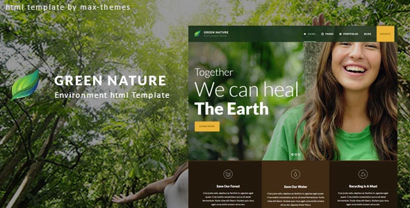 绿色响应式环境保护类网站HTML5模板