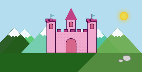 纯CSS粉色城堡代码