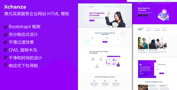 响应式美元买卖业务公司网站HTML模板