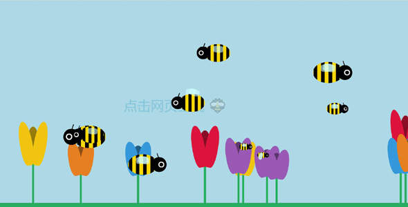 TweenMaxJs蜜蜂花丛采蜜动画特效