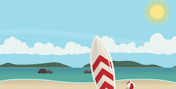 TweenMax+SVG沙滩海鸥视差动画