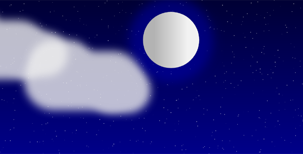 css3月亮云朵夜空视差特效