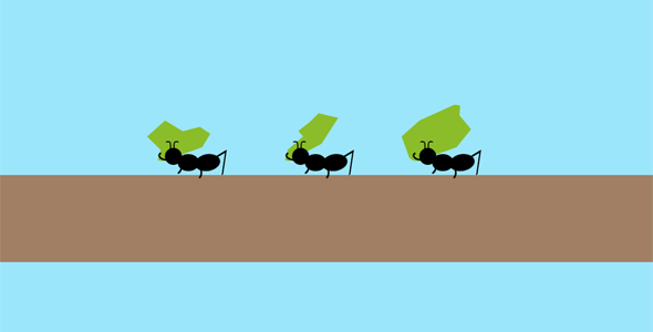 css3动画蚂蚁搬运特效代码