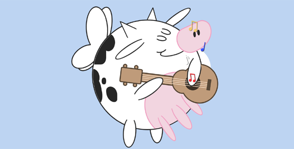 css3弹吉他的胖奶牛