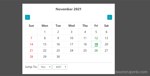 简单的JavaScript日历视图插件源码下载