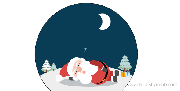 圣诞老人睡觉css3网页代码源码下载