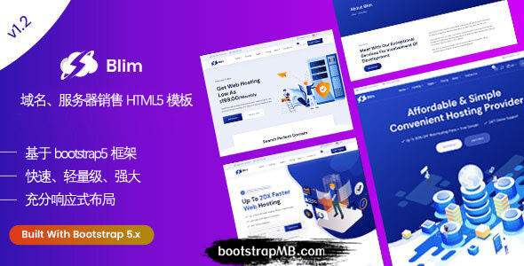 时尚的域名和主机销售HTML5模板
