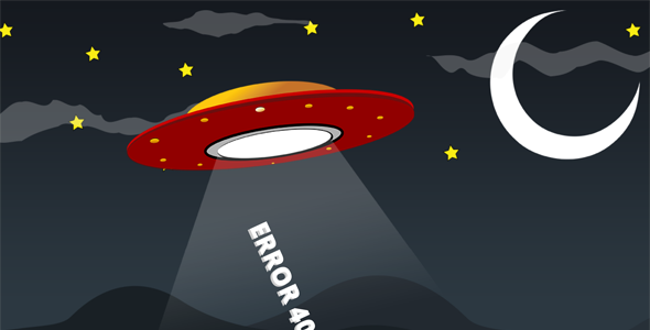 创意UFO动画404页面HTML源码