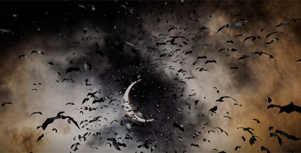 夜空月亮蝙蝠js动画特效代码