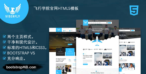 HTML5航空飞行学院网站模板源码下载