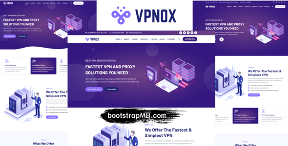 紫色的VPN代理服务HTML5模板源码下载