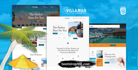 HTML5海滩避暑胜地旅游网页模板源码下载