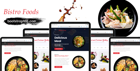 HTML5餐饮美食外送网站模板源码下载