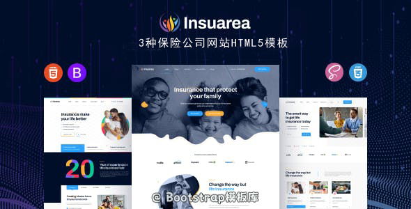 3种保险公司网站HTML5模板 - Insuarea源码下载