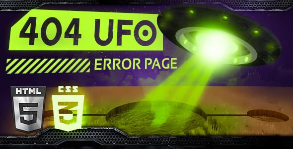 404页面Html5和Css3响应式UFO动画页面