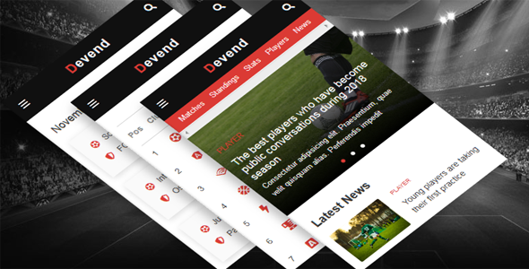 手机端足球运动网站HTML5模板