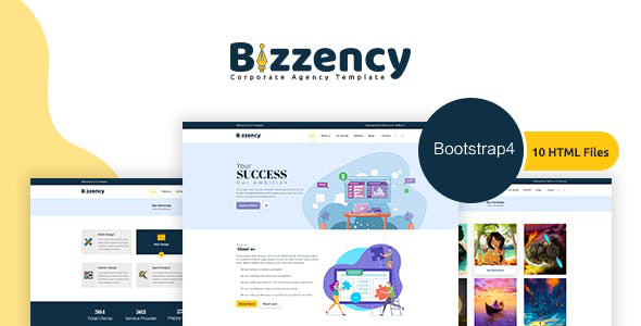 Bootstrap4创意工作室HTML模板 - BIZZENCY源码下载
