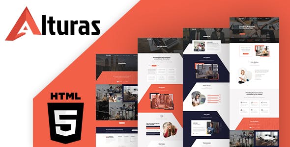 Bootstrap橙色企业网站HTML模板 - Alturas源码下载