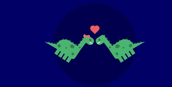 CSS3可爱的恐龙夫妇爱情源码下载