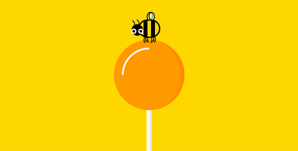 纯css3蜜蜂飞来吃棒棒糖动画