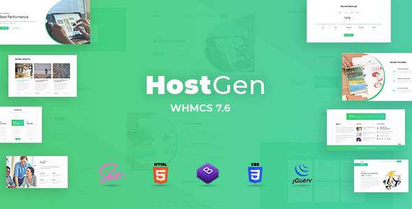 主机托管服务HTML5和WHMCS模板 - HostGen源码下载