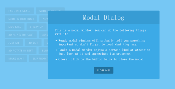 CSS3动画弹出模态窗口Modal插件源码下载