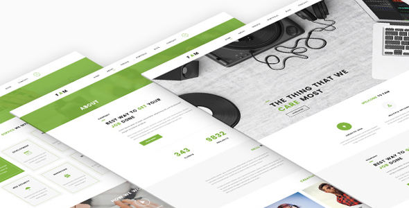 Bootstrap绿色清新企业网站HTML5模板 - FAM源码下载