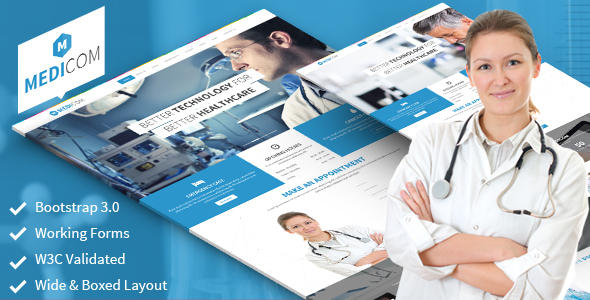 精美Bootstrap3医院医疗行业网站模板 - Medicome源码下载