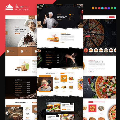 餐饮娱乐Bootstrap网页模板UI_1647_1633