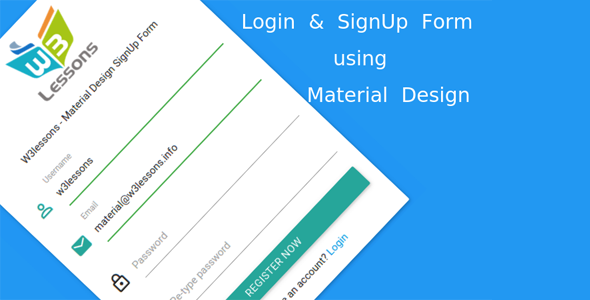Material Design注册登录界面表单代码