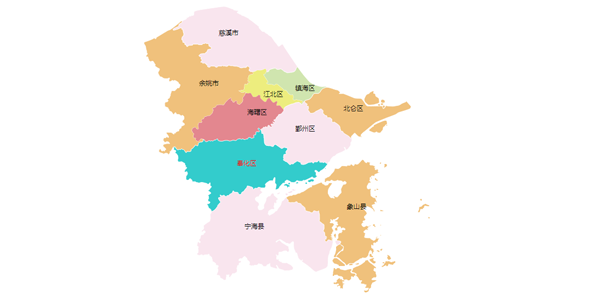 宁波市各区分布图图片