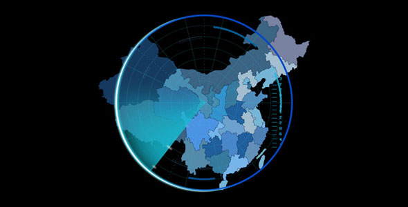 js雷达扫描中国地图特效