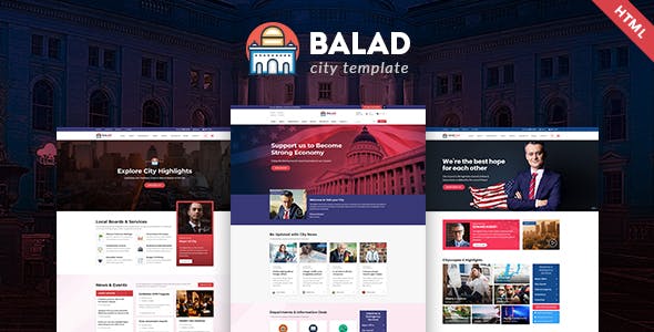 大气市政府网站HTML模板响应式页面 - Balad源码下载