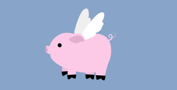 svg会飞的粉红猪搞笑动画特效代码