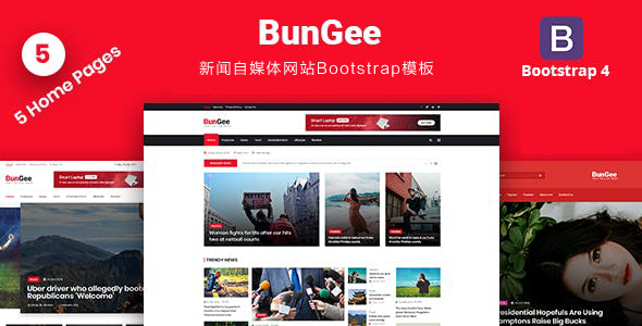 Bootstrap响应式自媒体新闻网站主题模板 - Bungee源码下载