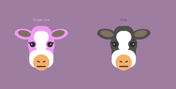 纯css3画的奶牛动物头像代码源码下载