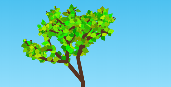 HTML5树动画树叶递归生长源码下载