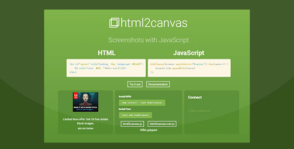 HTML内容生成Canvas截屏插件